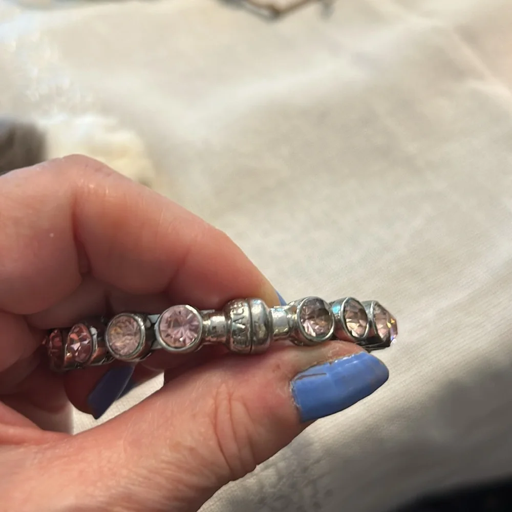 Pink Rhinestone Bracelet with Magnetic Clasp; Perfect Condition; Easy On and Off